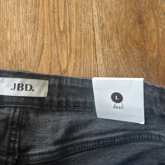 JBD just black denim faded frayed hem size L denim shorts - Picture 6 of 7